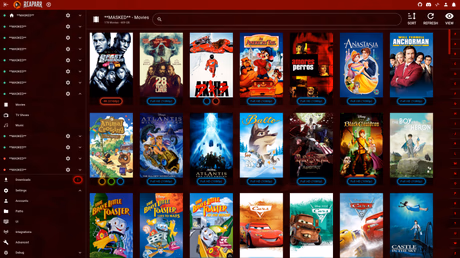 Movies library – poster table view with grid layout